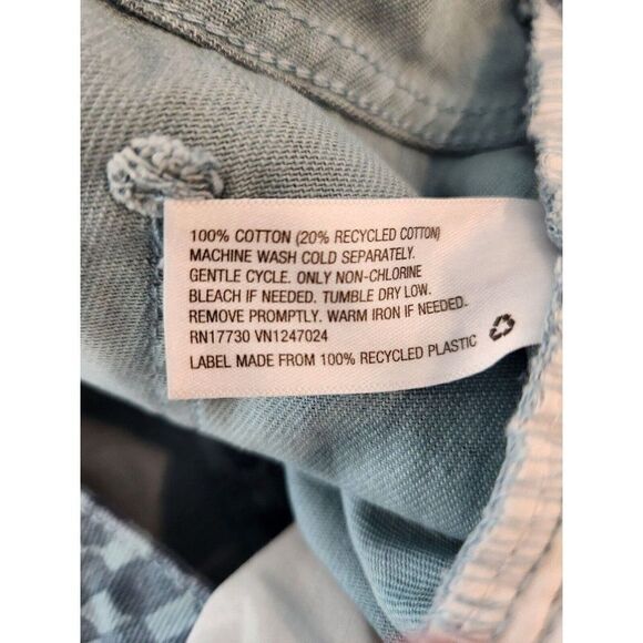 New Y2K Future Collective Gabriella Karefa Johnson Blue Check Wide Leg Jeans 14 - Picture 7 of 8